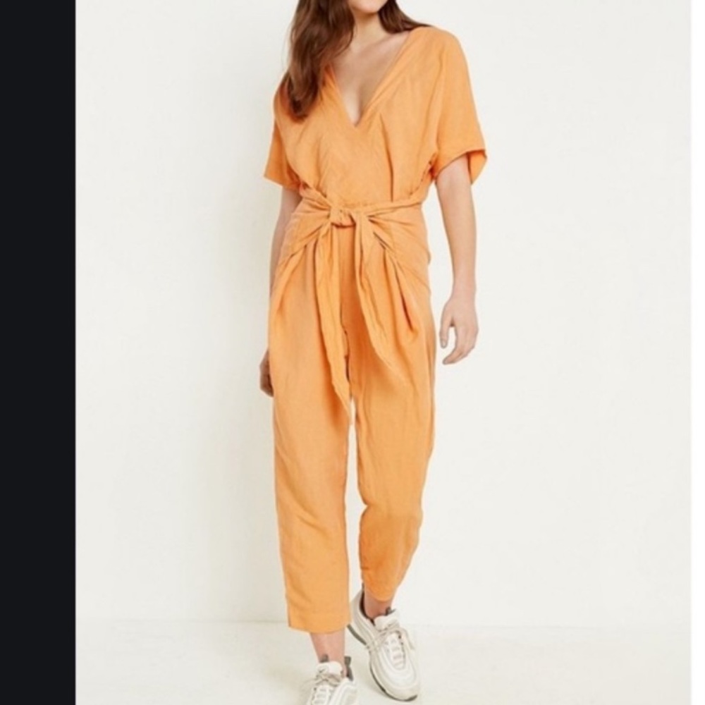 Free People XS double V linen jumpsuit